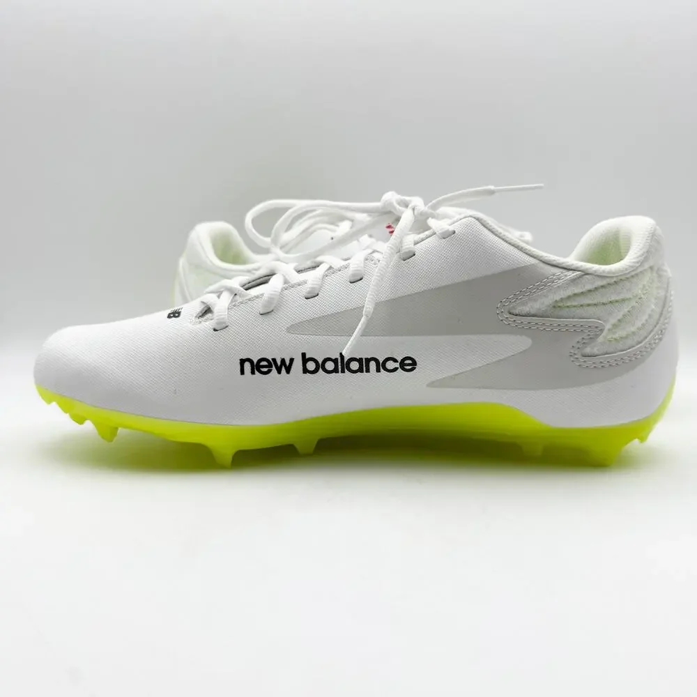 New Balance Mens Rush V4 Low Lacrosse Cleats Size 12 White Neon Green NWOB